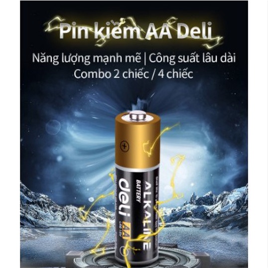 Pin kiềm dung lượng lớn Akaline Deli - an toàn môi trường, không thủy ngân, cadimi, chì - Pin đũa, pin tiểu -18500/18504