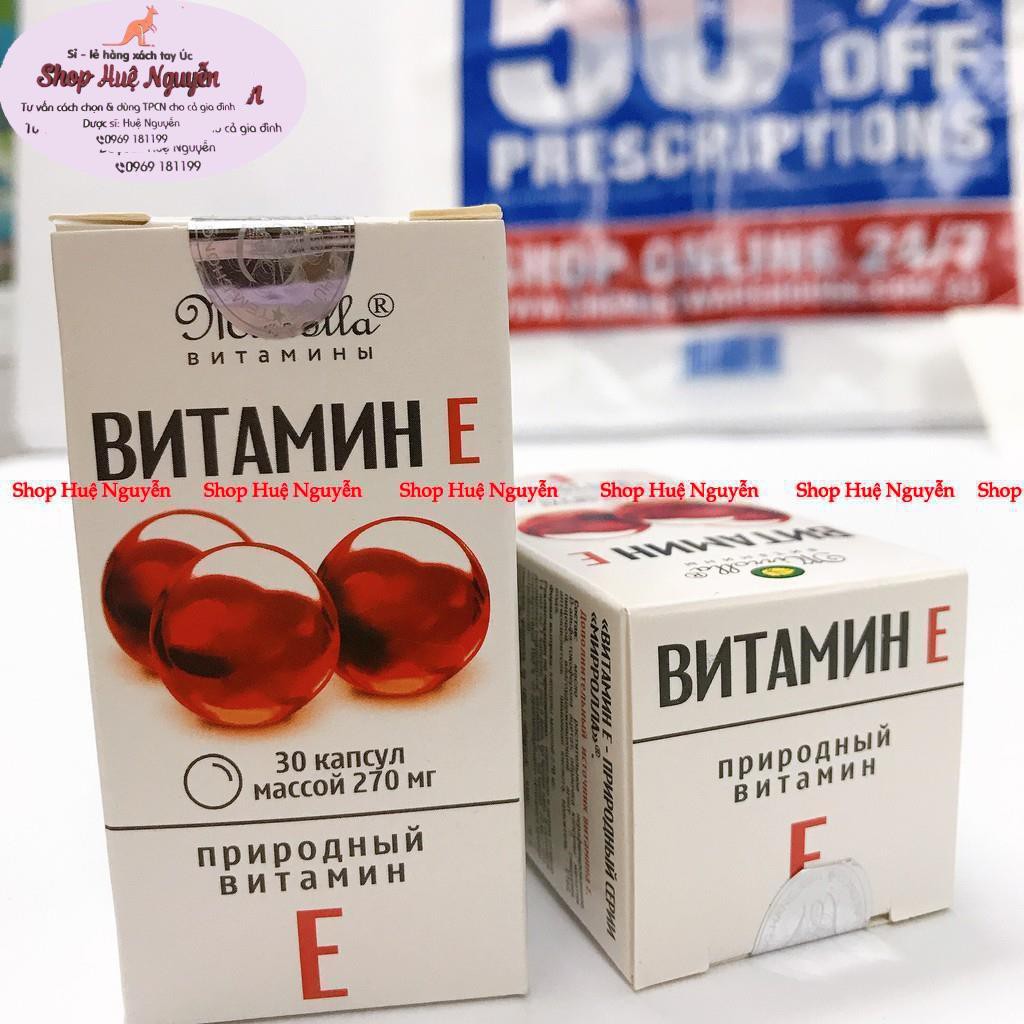 VITAMIN E ĐỎ NGA 270MG MẪU MỚI