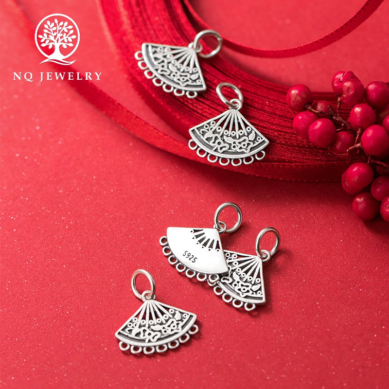 Charm bạc hình quạt giấy treo - NQ Jewelry