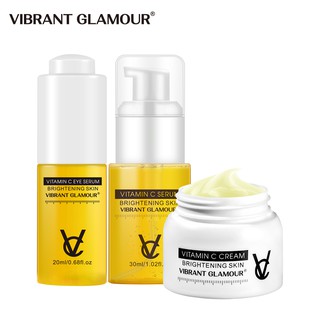 Bộ sản phẩm vitamin C VIBRANT GLAMOUR gồm kem dưỡng trắng da mặt + serum xóa mờ nếp nhăn + tinh chất xóa mờ quầng thumbnail