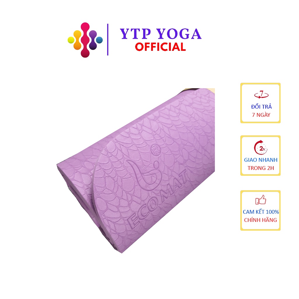 Thảm Tập Yoga ECOPRODT06 Thảm Yoga Eco Pro Mat Định Tuyến [Tặng Kèm Túi Đựng] Cao Cấp, Chất Liệu TPE 1 Lớp Dày 6mm