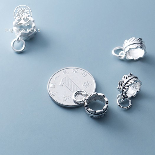 Charm bạc chiếc lá cuộn tròn treo - NQ Jewelry