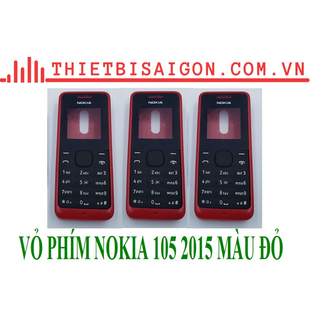 VỎ PHÍM NOKIA 105 2015 MÀU ĐỎ