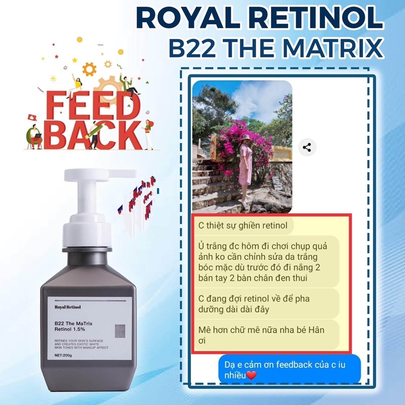 Lotion kích trắng da body Royal Retinol 1,5% B22 the Matrix 200ml