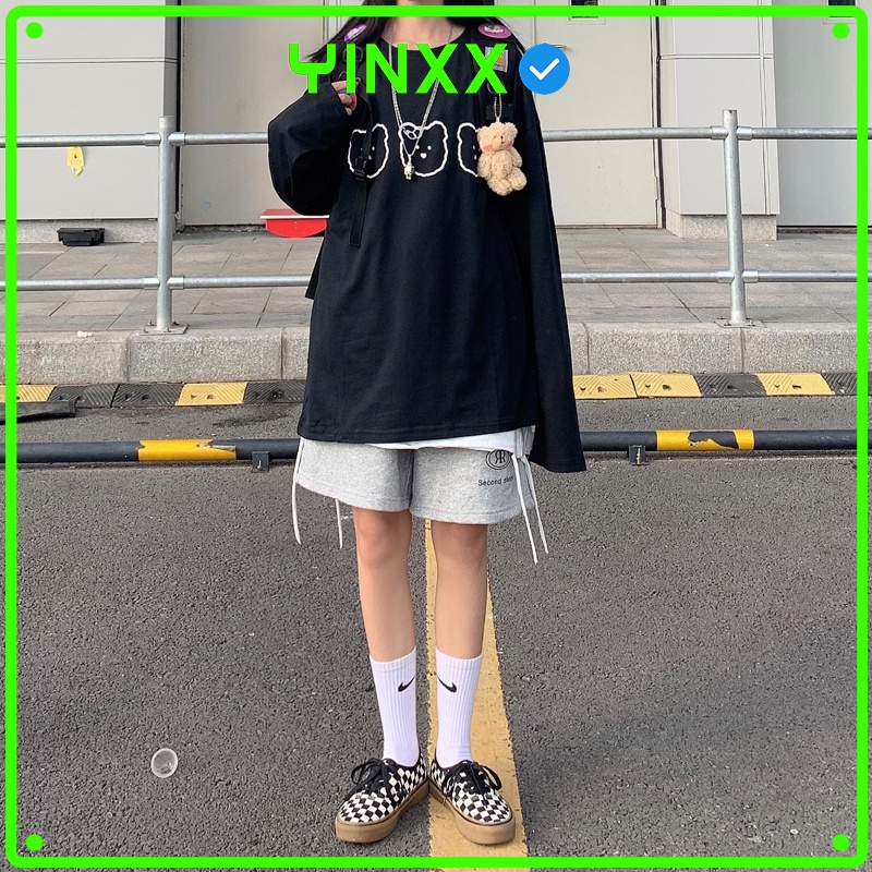 Áo thun tay dài form rộng Yinxx, áo sweater Unisex SW04
