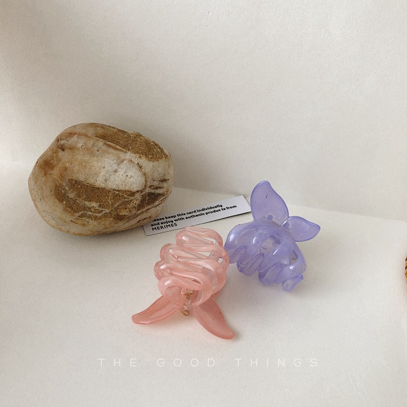 Kẹp Càng Cua Acrylic Trong Suốt Thiết Kế Hình Bướm Thời Trang Cho Nữ