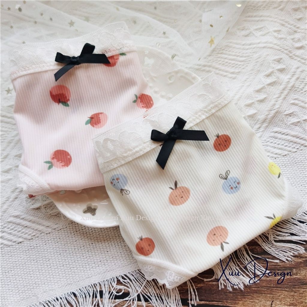 Quần lót nữ Đúc Su Wexuu Design, quần lót cotton viền ren kháng khuẩn cao cấp chất siêu mát nhiều màu dễ thương QC23