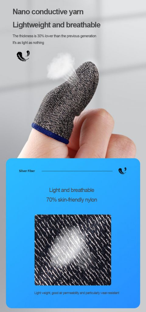 Gaming Finger Sleeve Mobile Screen Game Controller Sweatproof Gloves PUBG COD Assist artifact