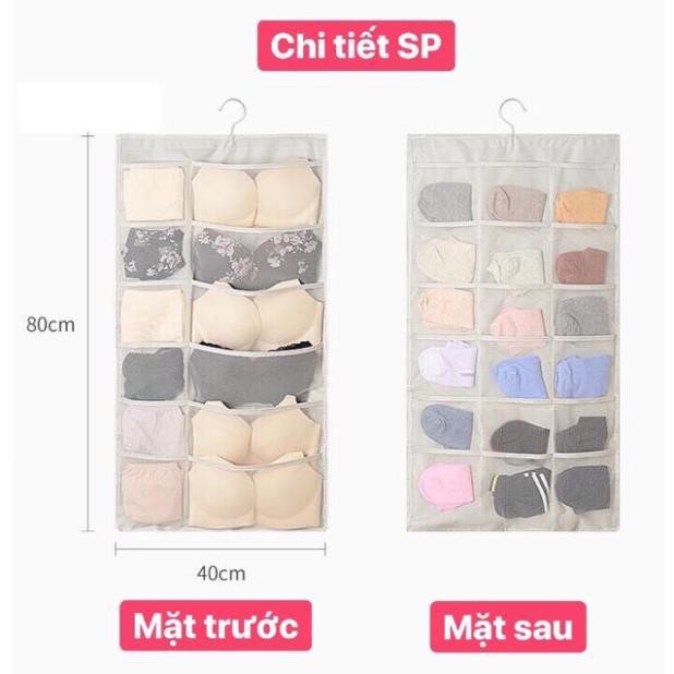 Túi treo đồ đa năng 18 ô 2 mặt siêu gọn siêu tiện lợi