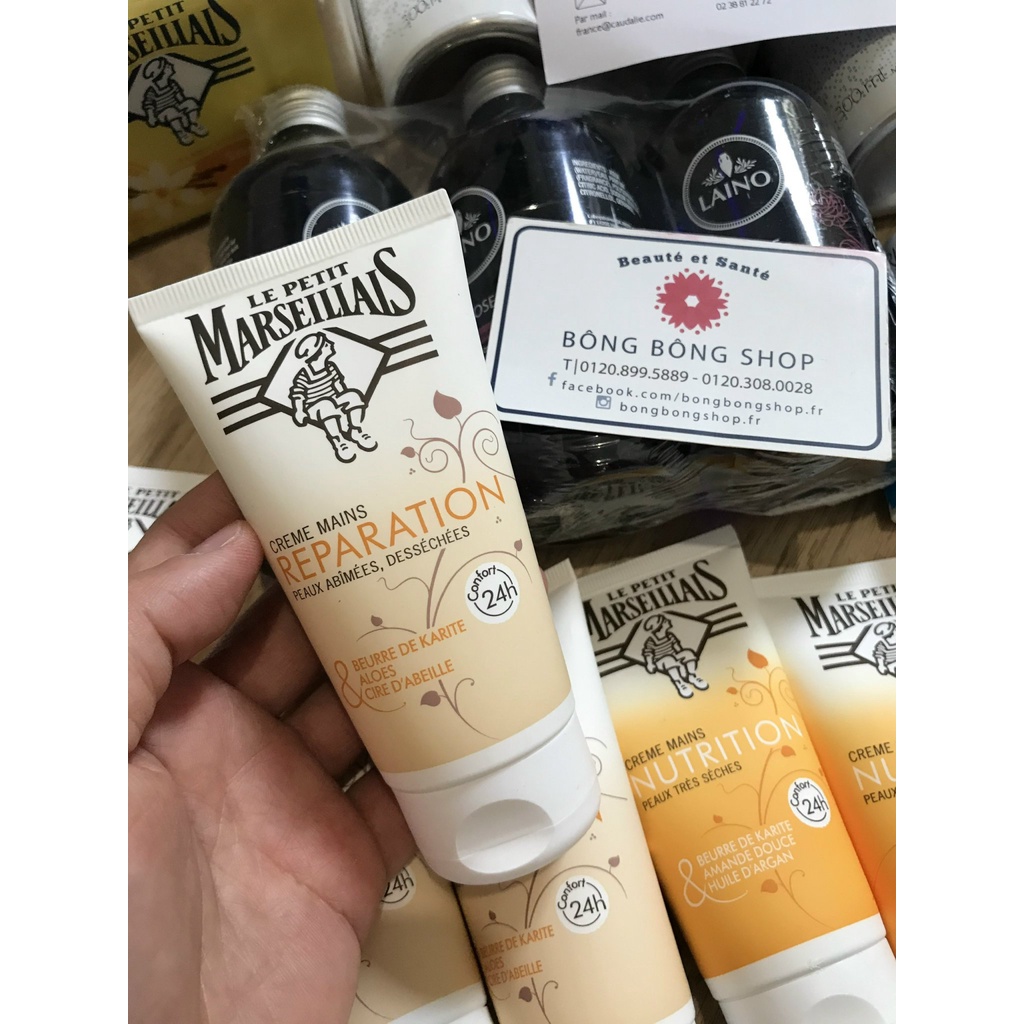 Kem dưỡng da tay Le Petit Marseillais Reparation chiết xuất bơ hạt mỡ, lô hội và sáp ong