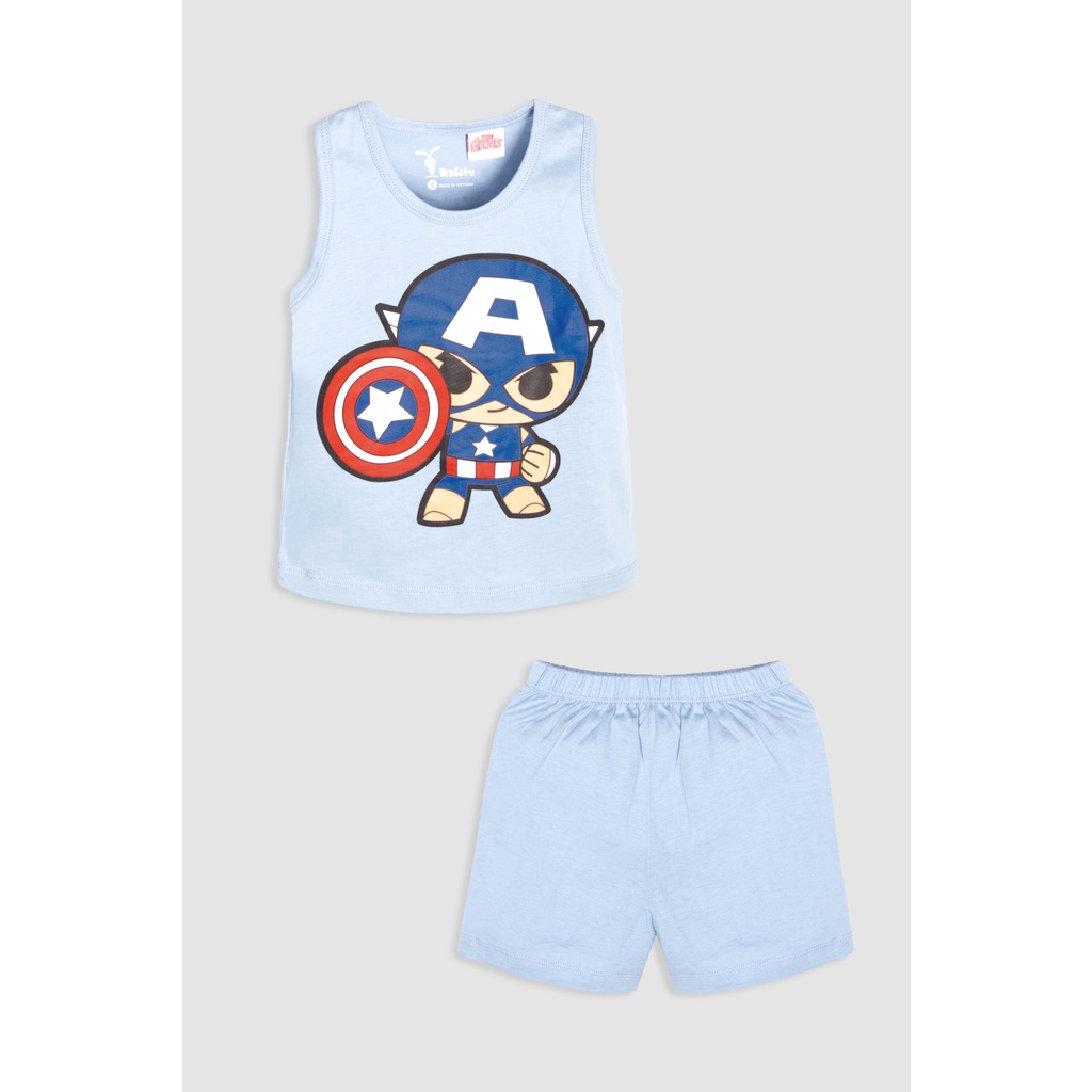 Bộ quần áo thun sát nách bé trai Rabity 5571 Captain America