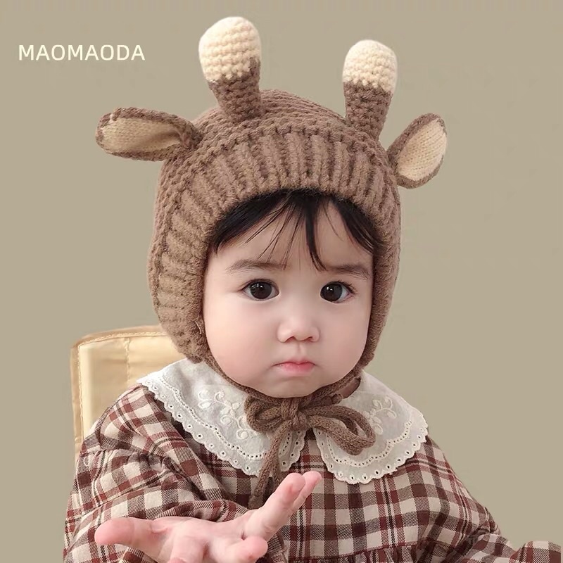 Mũ len chú Hươu chùm tai xinh xắn cho bé