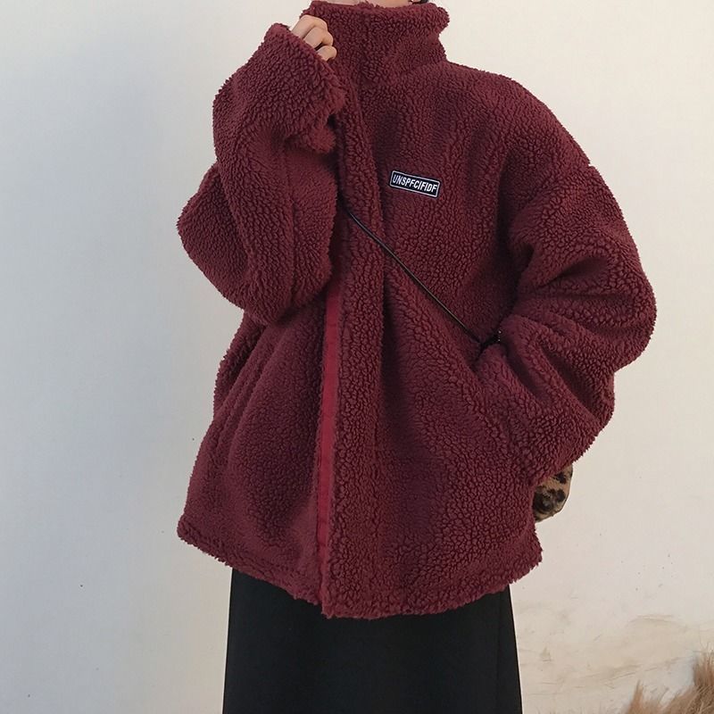 Áo khoác lông nhung thiết kế hai mặt giữ ấm phong cách Hàn Quốc thời trang cho nữ | BigBuy360 - bigbuy360.vn