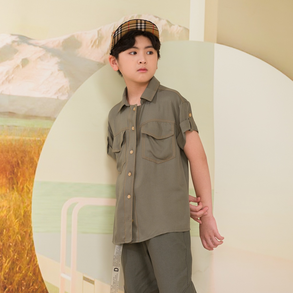 Áo sơ mi JOOKYLI bé trai màu xanh 16B0545