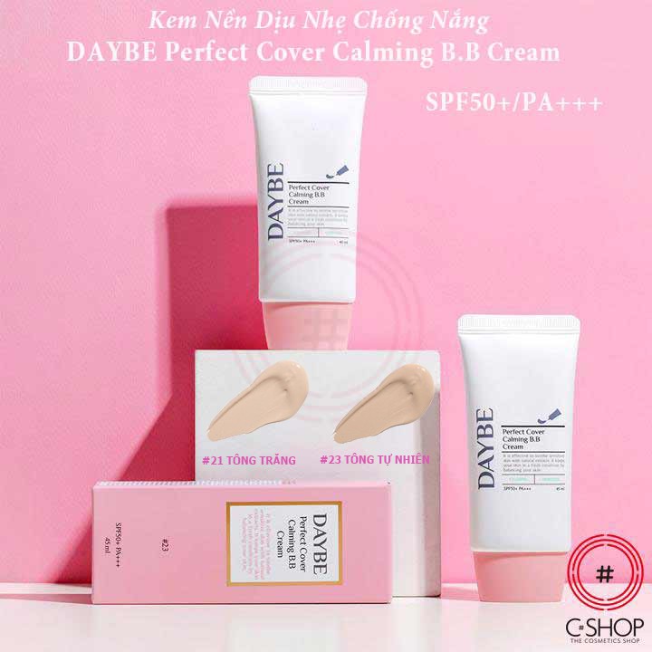 Kem Nền dành cho da nhạy cảm - DAYBE PERFECT COVER CALMING B.B CREAM SPF50+/PA+++_Mỹ phẩm Hàn Quốc chính hãng