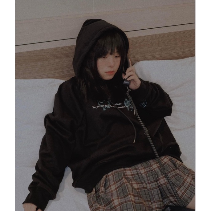 Áo Nỉ Mũ Hoodie Khủng Long Tay Bồng Dáng Rộng Ulzzang Unisex Chất Nỉ Bông Dày Dặn Anhribi