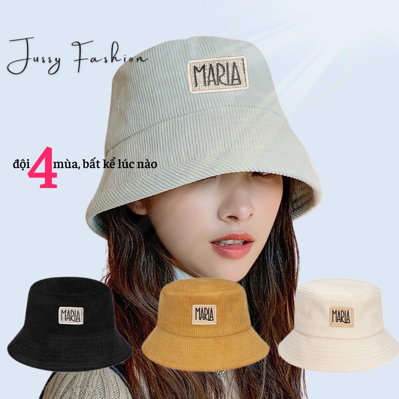 [Size Nhỏ] Mũ tai bèo Maria vành cụp chất vải nhung gân phong cách nón bucket Jussy Fashion form Ulzzang Unisex
