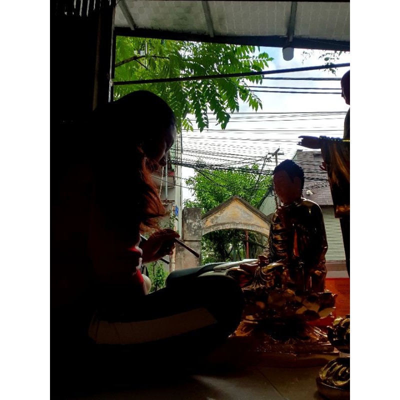 Tượng Phật Bổn Sư Thích Ca 70cm dát vàng