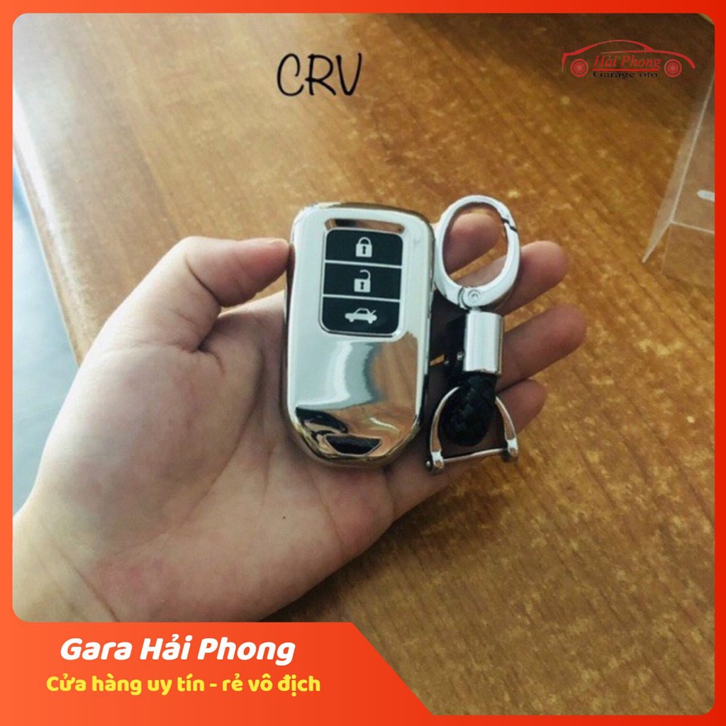 Ốp bao chìa khoá Honda City, CRV, CIVIC, ACCORD, CR-V - chất liệu silicon tráng gương tặng móc inoc cao cấp