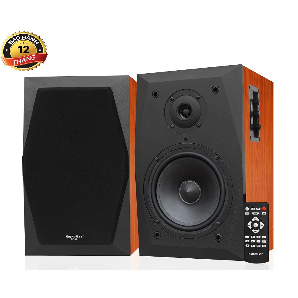 Loa SoundMax BS-40 ( Loa Bluetooth, loa Bookshelf chuyên nhạc)- Hàng Chính Hãng