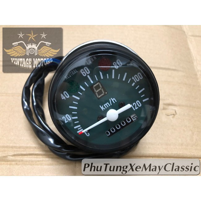 [ĐỘC] ĐỒNG HỒ XE MÁY CLASSIC - đồng hồ báo số, báo km độ Cafe Racer Tracker CG125 SU GN125 CD 67 WIN -PTVT