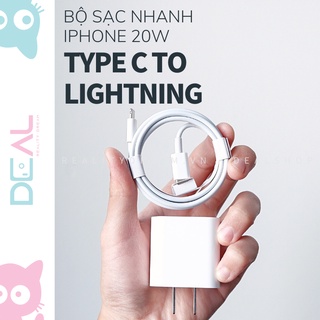 Bộ Cáp Sạc iPhone Pd 20W Type C To Lightning Hỗ Trợ Sạc Nhanh Cho iPhone 13 Pro Max 12 Pro Max 11 Pro Max DEALSHOP