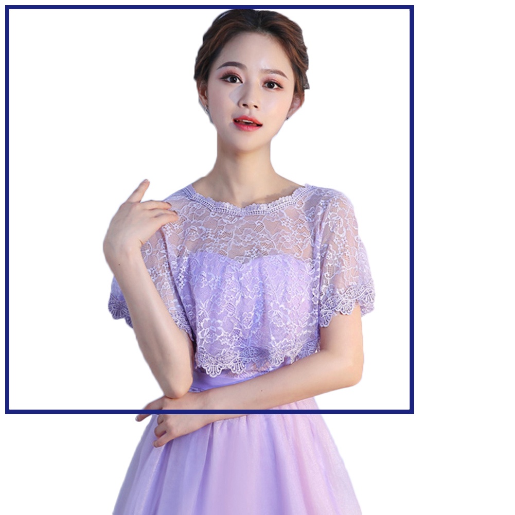 Khăn choàng vải tuyn phối ren mỏng cho cô dâu
 | BigBuy360 - bigbuy360.vn