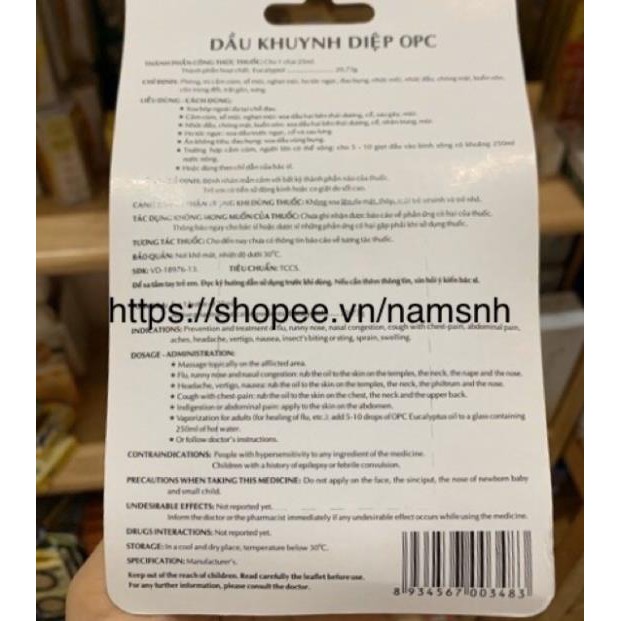 Dầu Khuynh Diệp OPC (25ml)