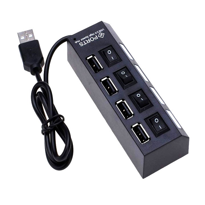 Bộ chia cổng USB - Hub chia 4 cổng USB có công tắc chính hãng