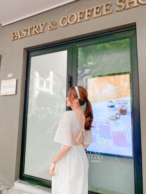 Váy thô nhún ngực khoét lưng 1276