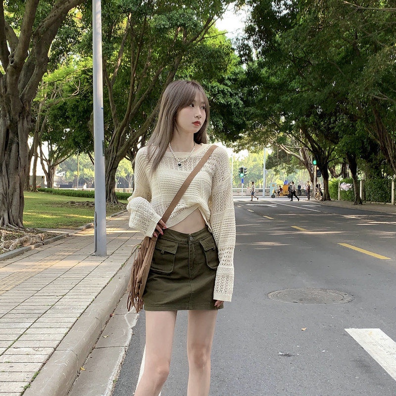 Áo Dệt Kim Tay Dài Chống Nắng Dáng Rộng Thời Trang Cho Nữ JH-CX-02