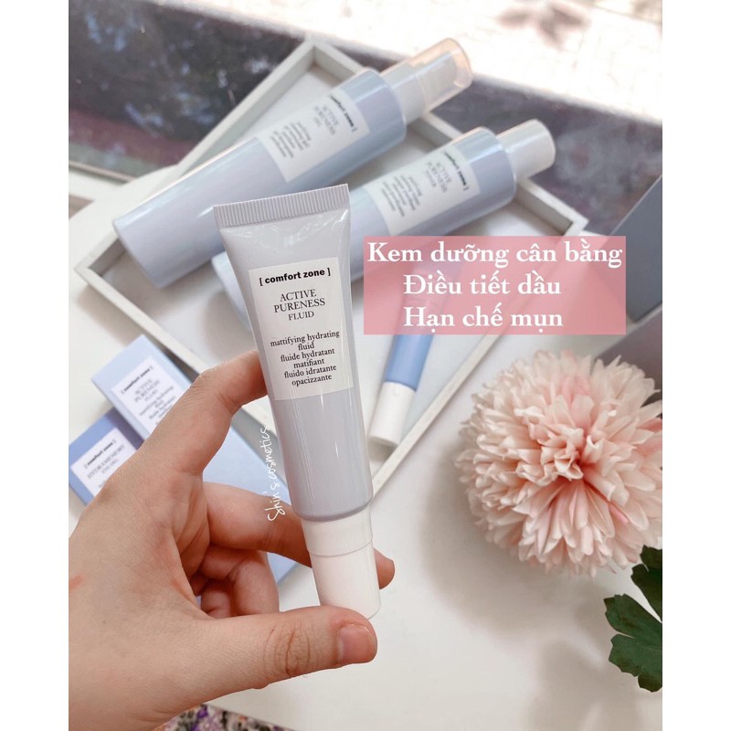 Kem dưỡng ẩm cho da dễ lên mụn ngừa mụn Comfort zone active pureness fluid - Chính hãng