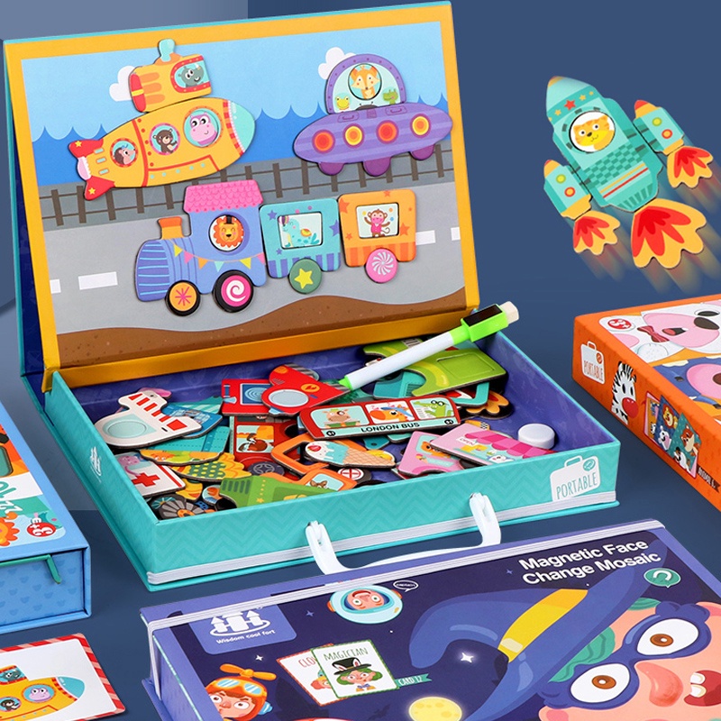 Bộ Xếp Hình Nam Châm Các Phương Tiện Giao Thông - Hãng Wisdom Cool Fort