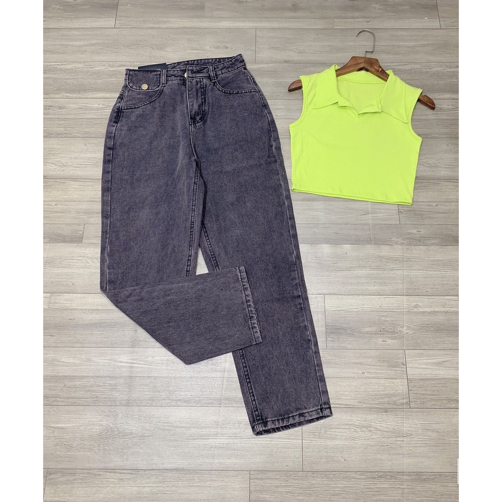 Áo croptop sát nách cổ bẻ xinh hot hit xinh bozip thun mịn