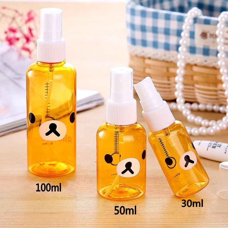 Chai Xịt Nước Hoa 30ml/50ml/100ml Họa Tiết Gấu Hoạt Hình Dễ Thương