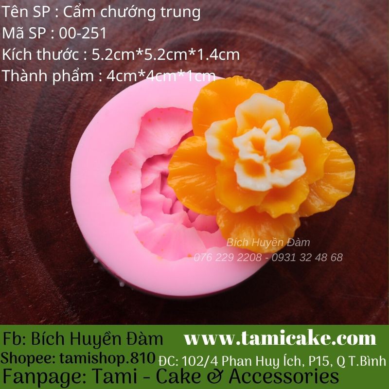 khuôn silicon hoa cẩm chướng size trung 251 | BigBuy360 - bigbuy360.vn