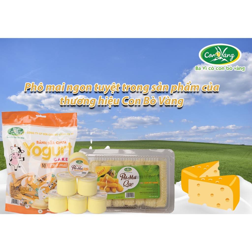 Bánh Sữa Chua Ba Vì Con Bò Vàng  Các Vị Sầu Riêng, Phô Mai, Sữa Dừa, Hạt Điều Túi 250g