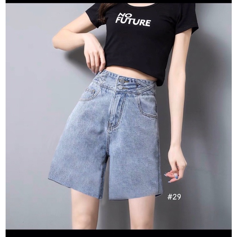 Quần short ngố jean nữ lưng cao size đại từ S đến 35 Hàng vnxk MS29