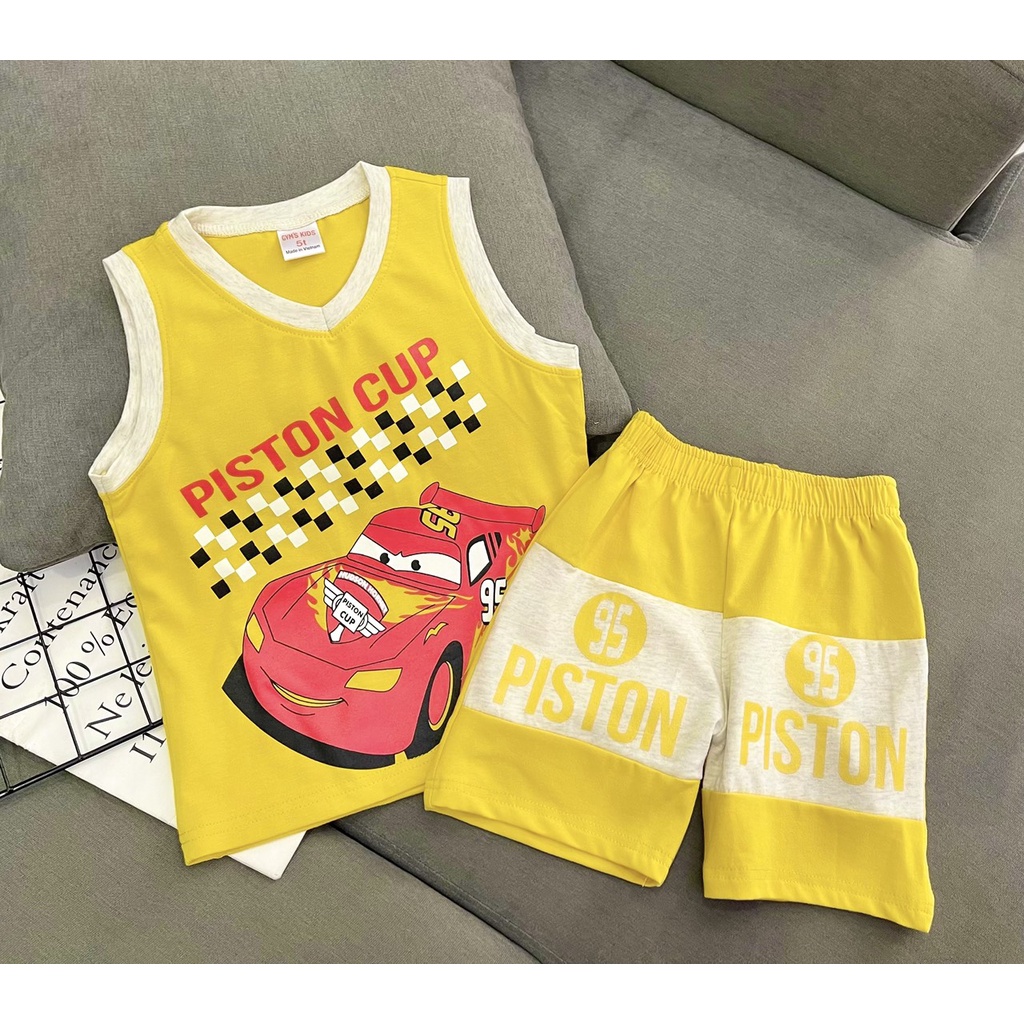 Đồ bộ bé trai size đại 8-10 tuổi sát nách cotton Jennie kids J477