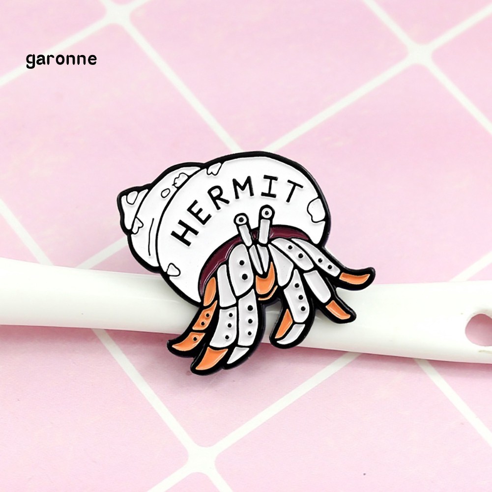 GA_Cartoon Hermit Crab Enamel Brooch Pin Unisex Badge Denim Coat Clothes Decor