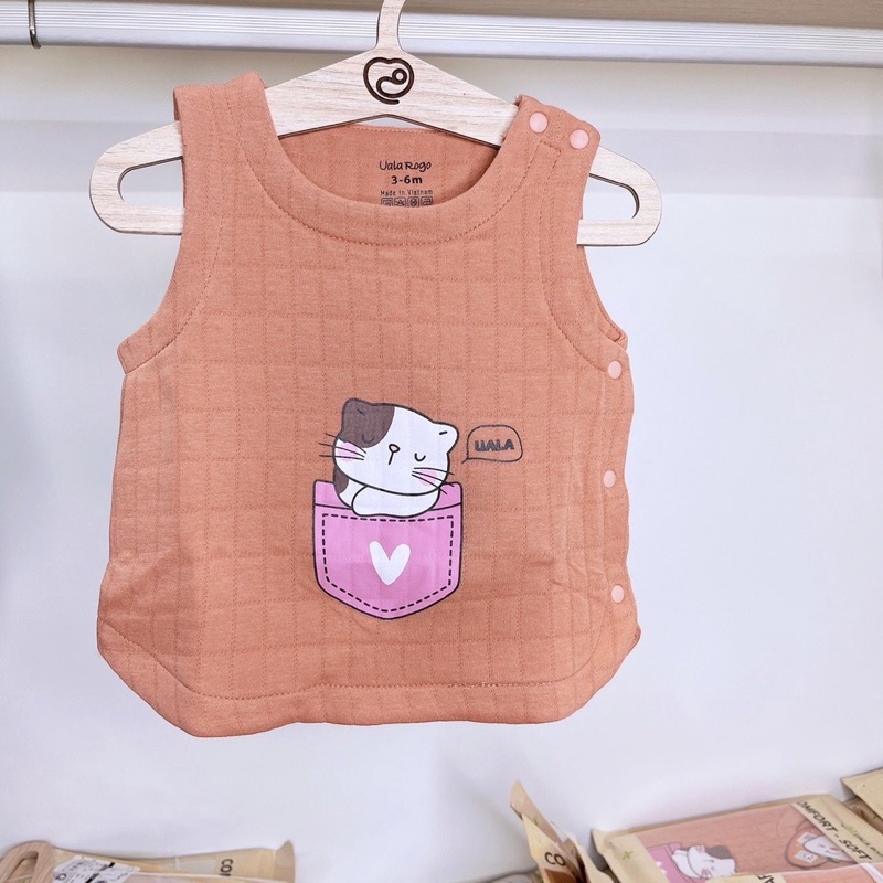 Áo gile trần bông uala rogo ur3988 siêu nhẹ giữ ấm cho bé