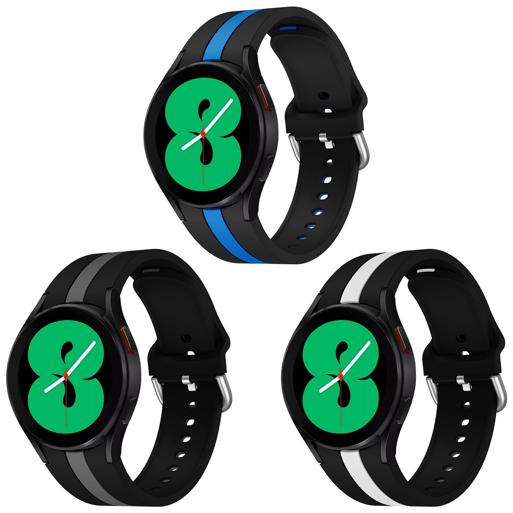 Dây Đeo Silicone Hai Màu 46mm 42mm Cho Đồng Hồ Thông Minh Samsung Galaxy Watch4 44mm 40mm