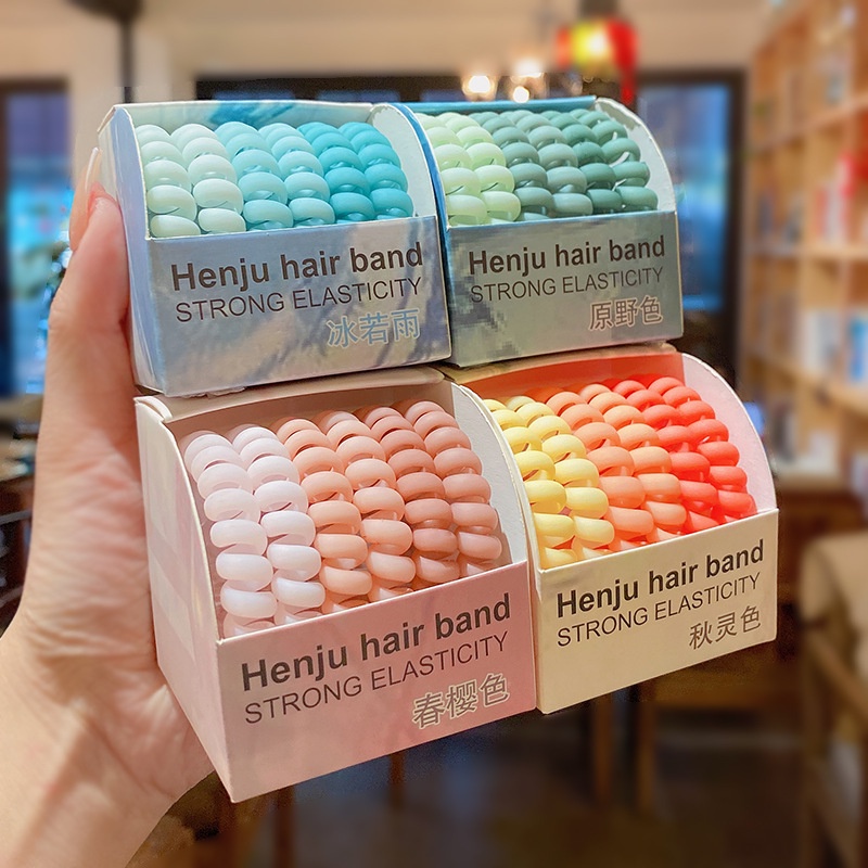 Hộp 6 Dây Buộc Tóc Lò Xo Cao Cấp Hàng Quảng Châu HGVN