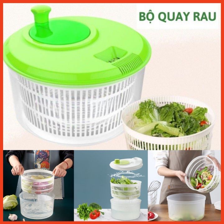 Rổ Quay Rau Salat Ráo Nước Cỡ Lớn Cao Cấp Nhựa Song Long