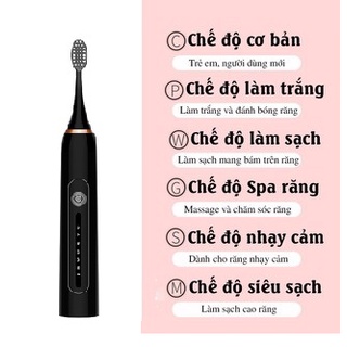 Bàn Chải Đánh Răng Điện Tự Động Sonic X7 Bản Nâng Cấp 6 Chế Độ Rung Công Nghệ Châu Âu Sạc 1 Lần Dùng 2 Tháng