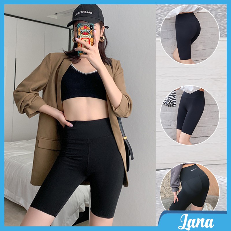 Áo quần legging nữ Lana nâng mông tập thể thao, Quần legging lửng cạp cao co giãn 4 chiều che bụng ulzzang Hàn Quốc