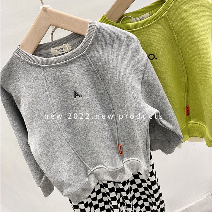 Áo Sweater Dệt Kim Cổ Tròn Đơn Giản Thời Trang Xuân Thu Dành Cho Bé Trai Và Bé Gái