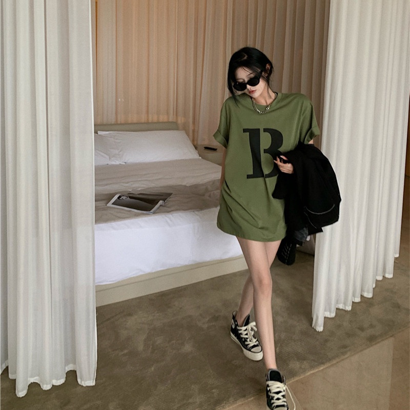 Áo Thun Tay Ngắn Dáng Rộng In Chữ Đơn Giản Trẻ Trung Hợp Thời Trang