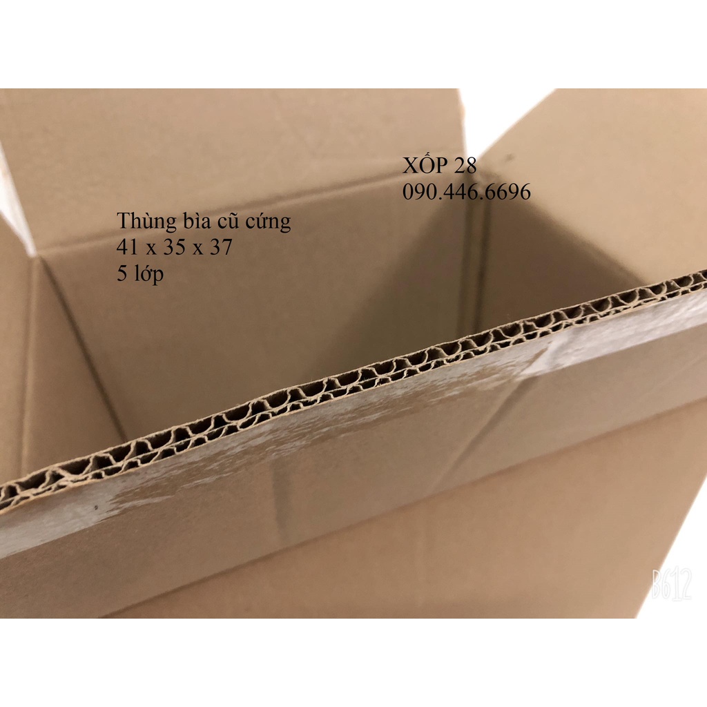 41x35x36 cũ cứng 5 lớp hộp thùng giấy bìa carton dùng đóng gói hàng hóa chuyển nhà giá rẻ to nhỏ vừa