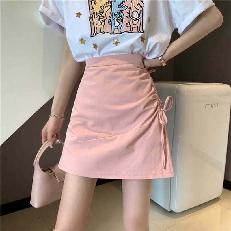 Chân váy chữ A IELGY lưng cao thiết kế không đồng đều thời trang mùa hè mới